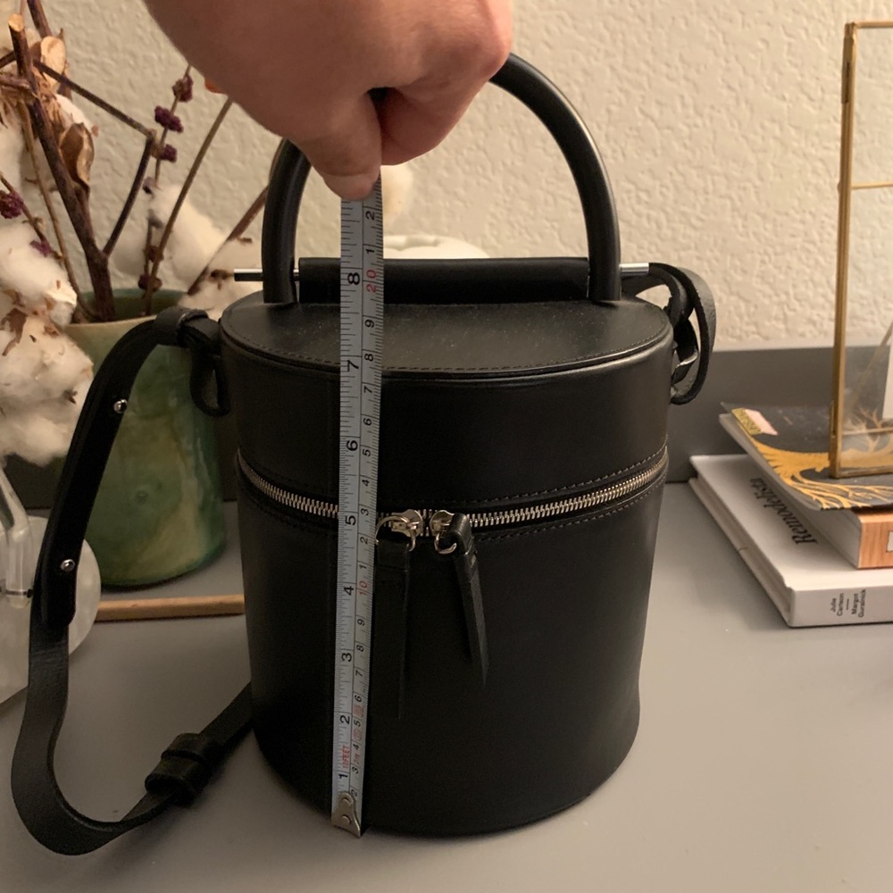 Building block drum bag in black leather - Picture 2 of 6